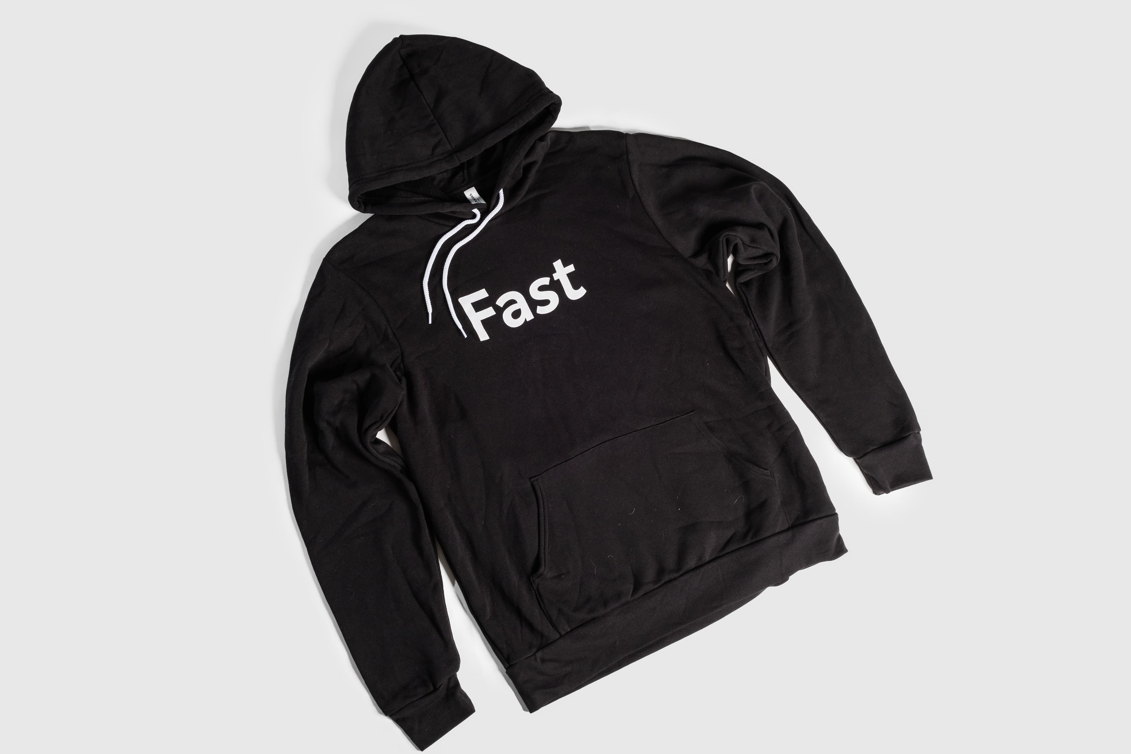 FAST hoodie, angled view
