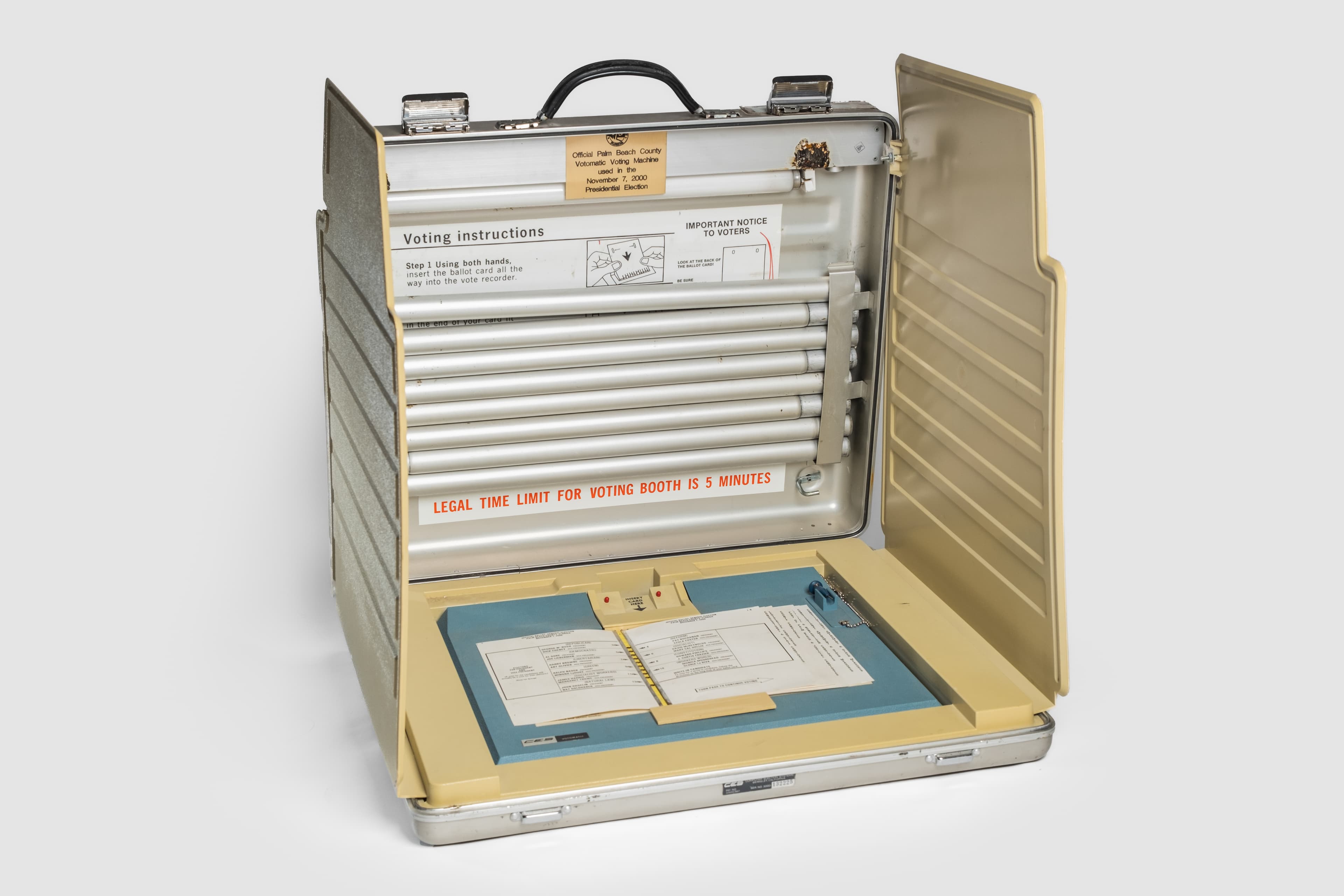 Angled view of the Florida voting machine