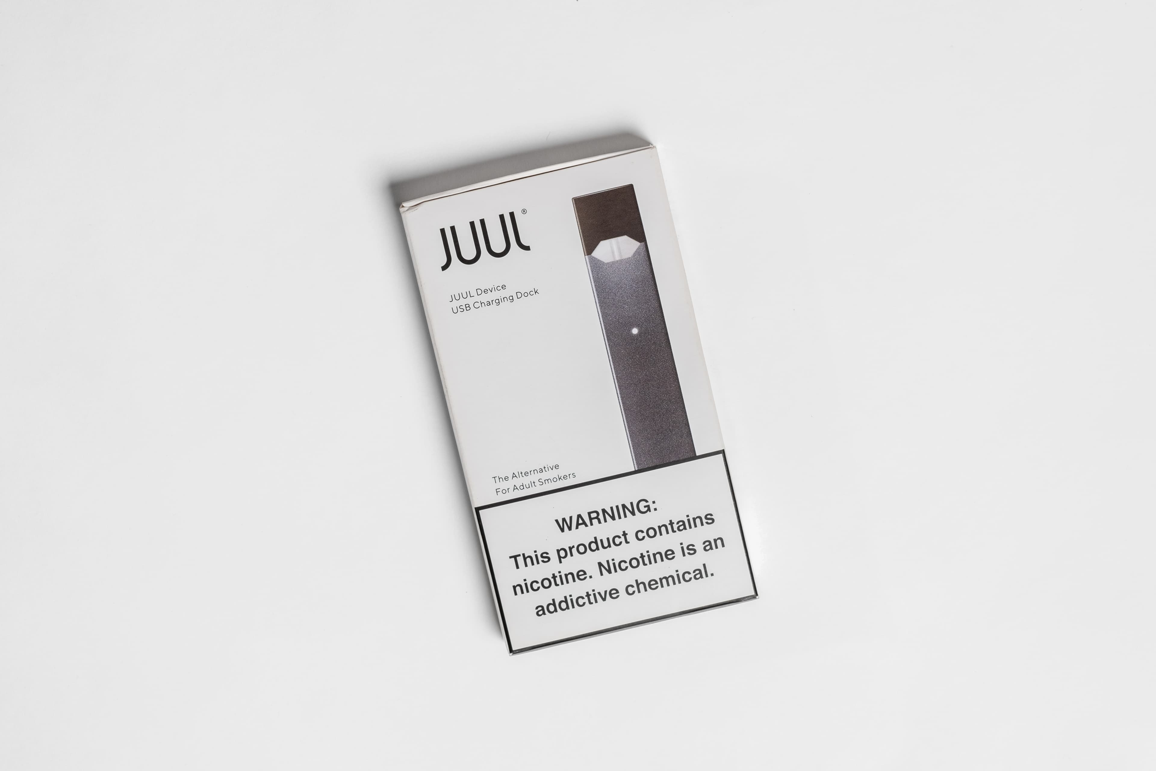 JUUL device, angled view