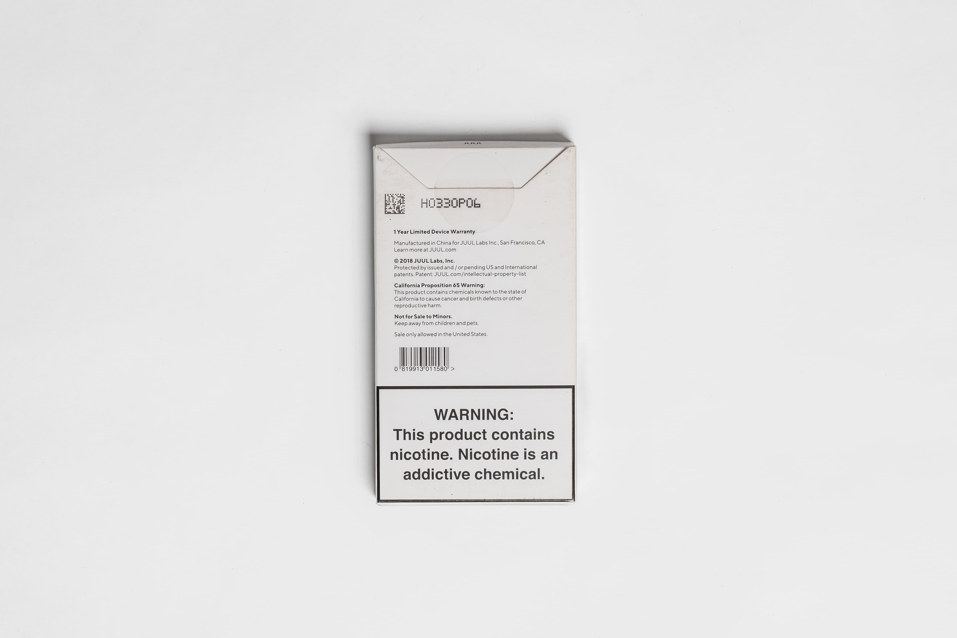 JUUL device, back view