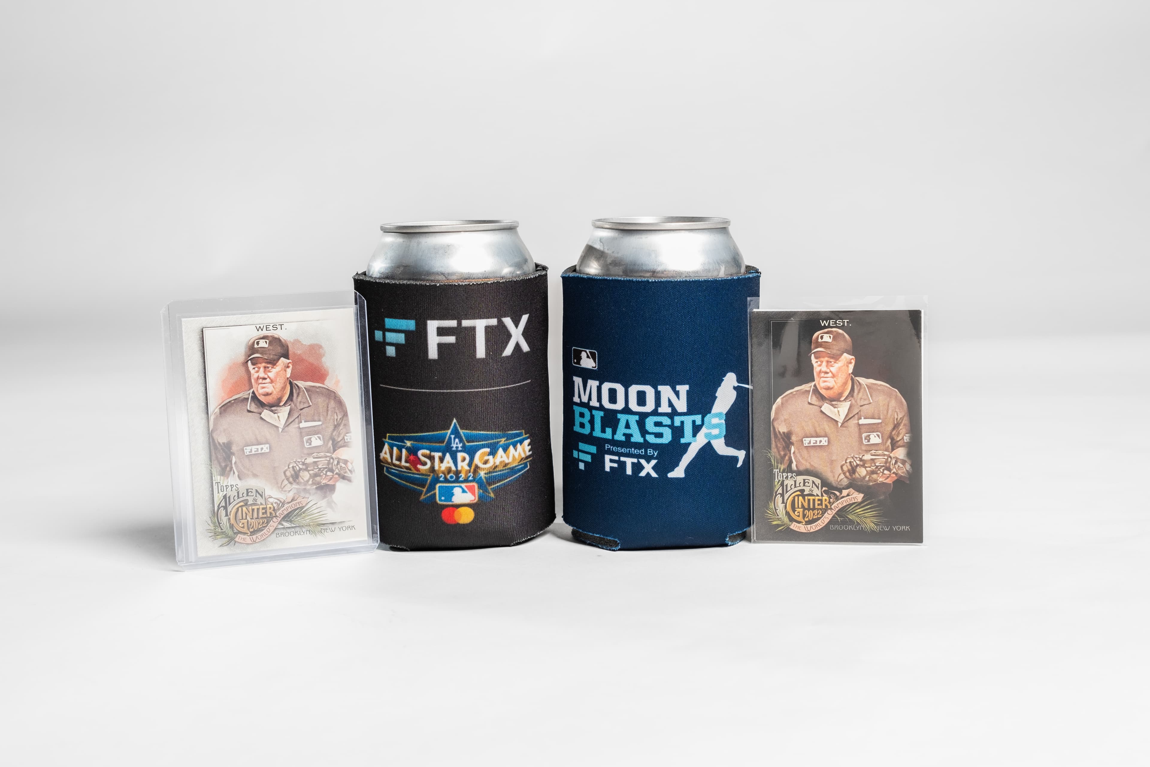 FTX cards and koozies together
