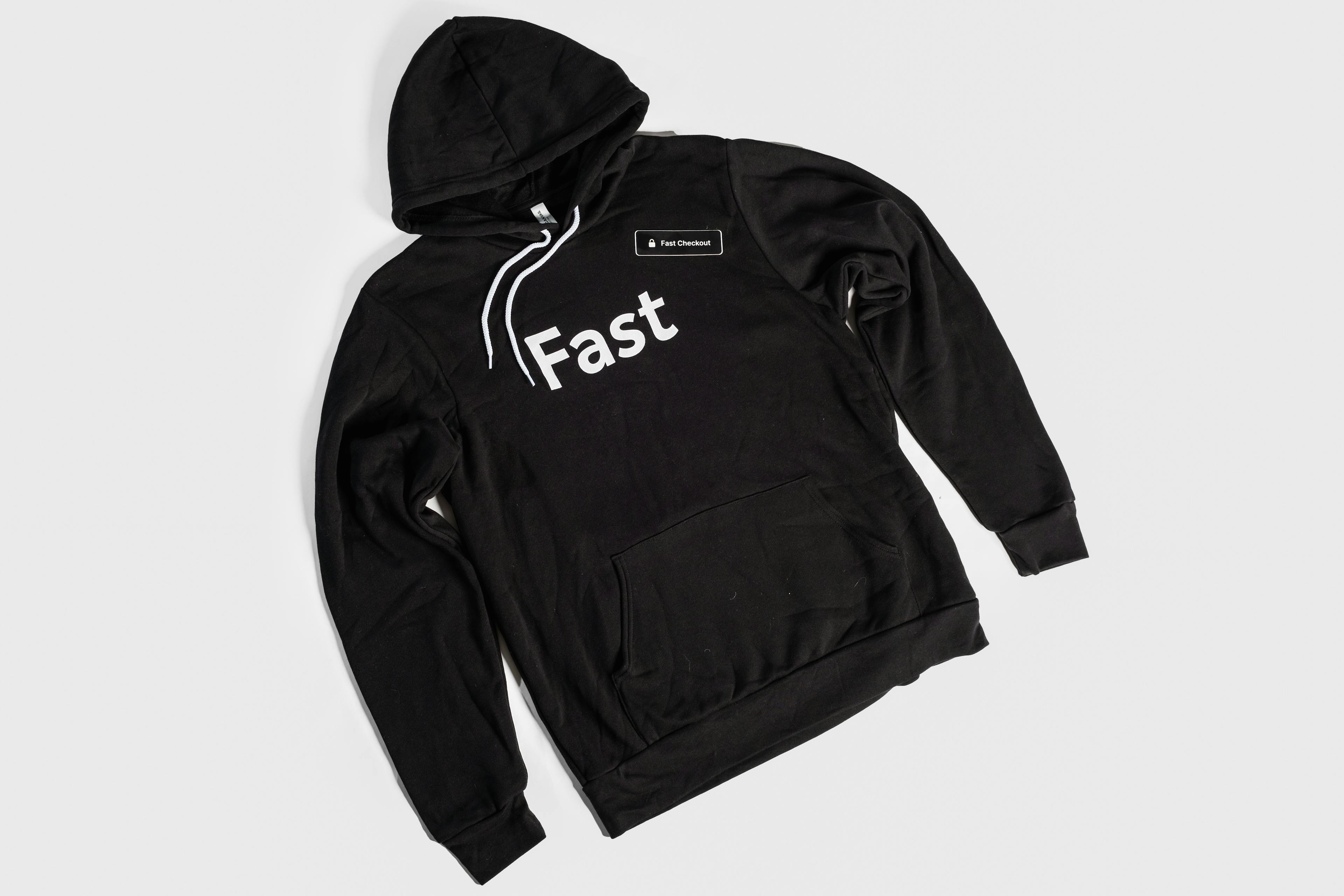 A photograph of a FAST hoodie.