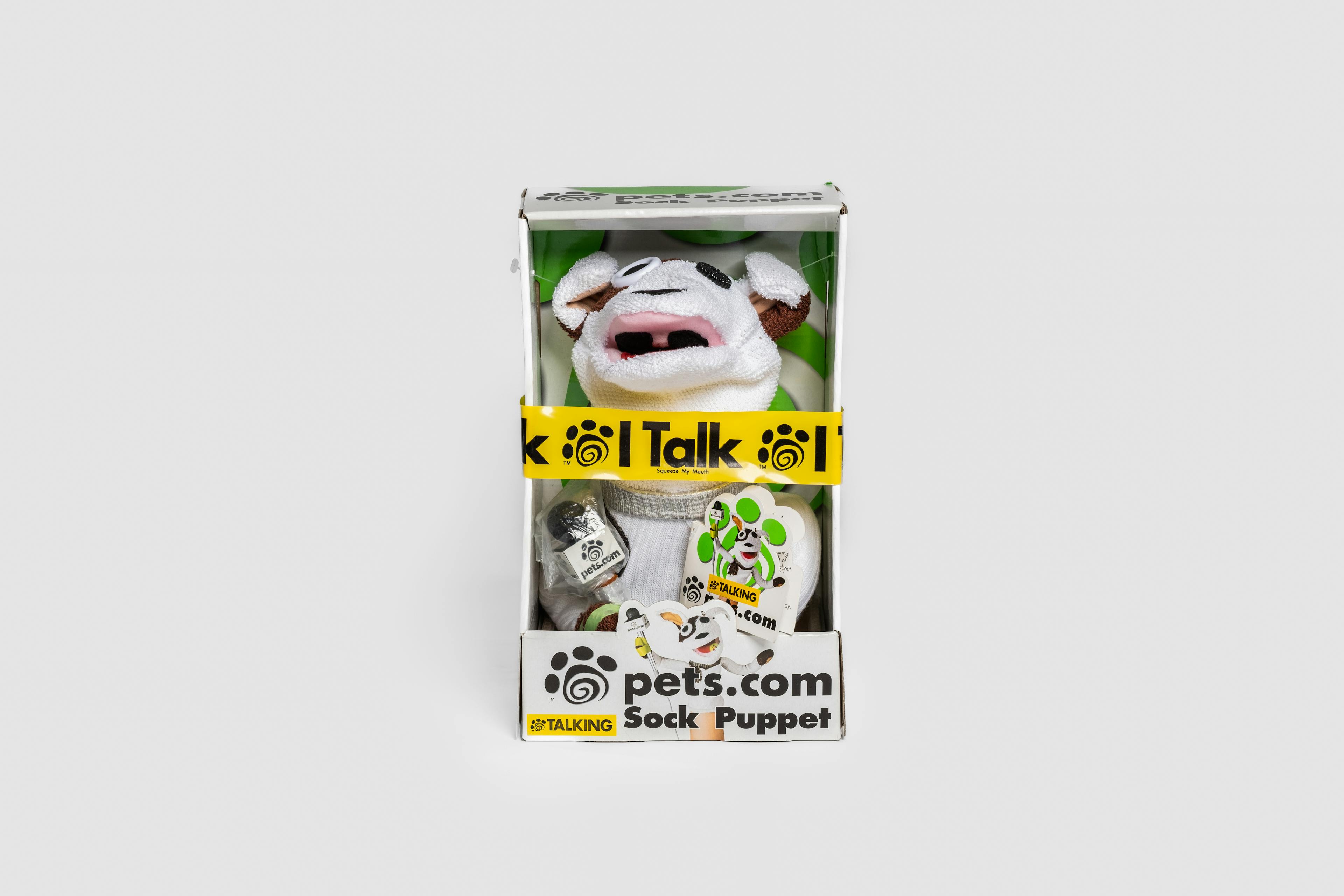 A photograph of the Pets.com sock puppet